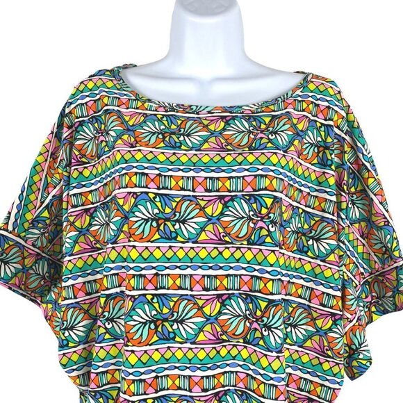 Trina Turk Swim Cover Up Top Multicolored Print Nylon Blend Women's Large - Picture 4 of 6